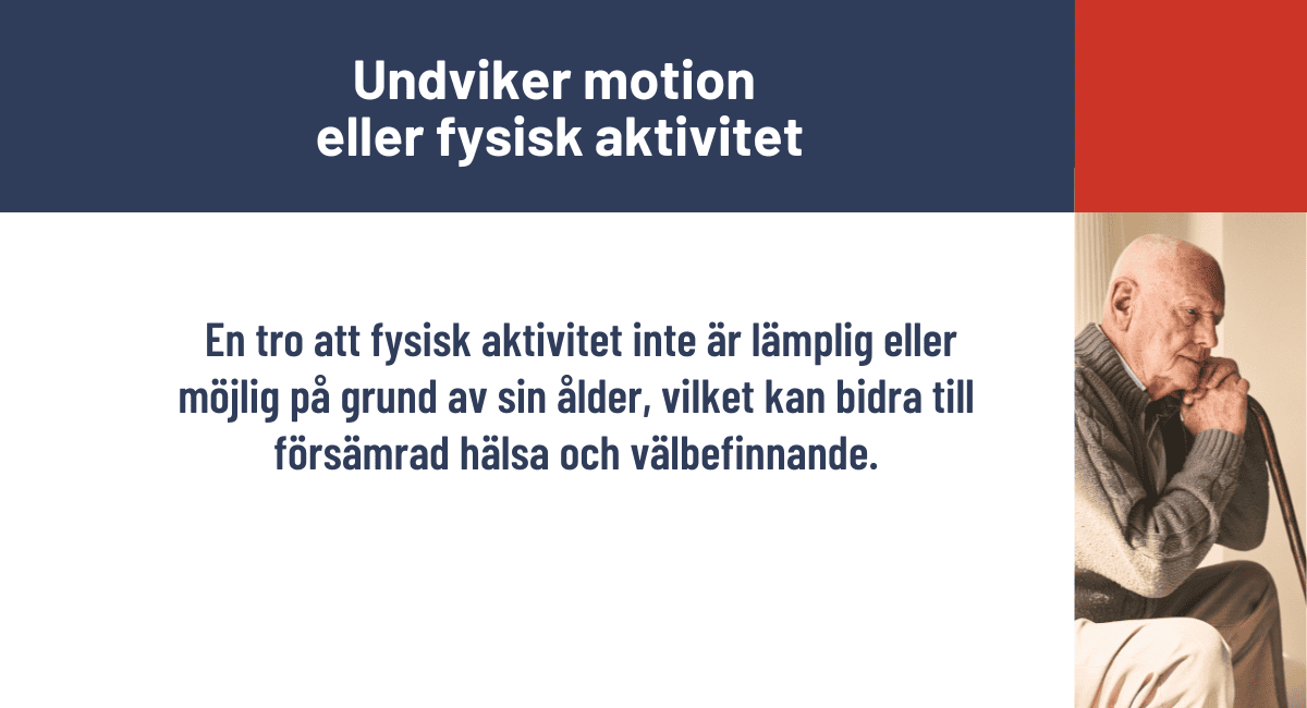 Undviker motion eller fysisk aktivitet