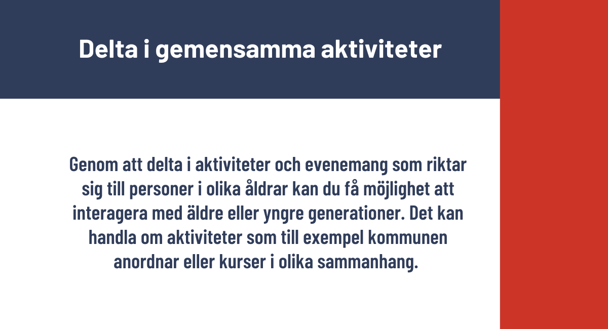 Delta i gemensamma aktiviteter