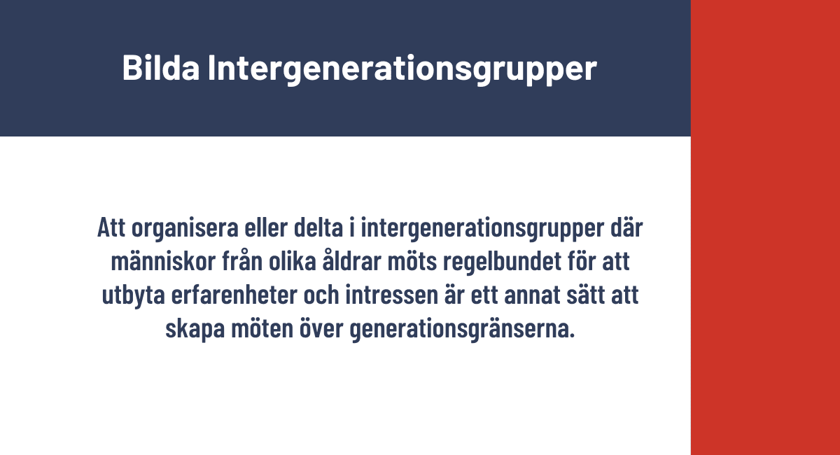 Bilda intergenerationsgrupper