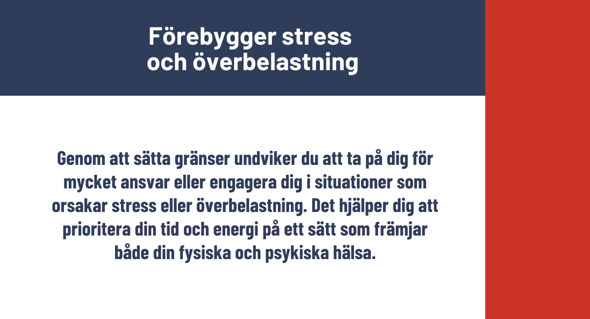 Förebygger stress och överbelastning