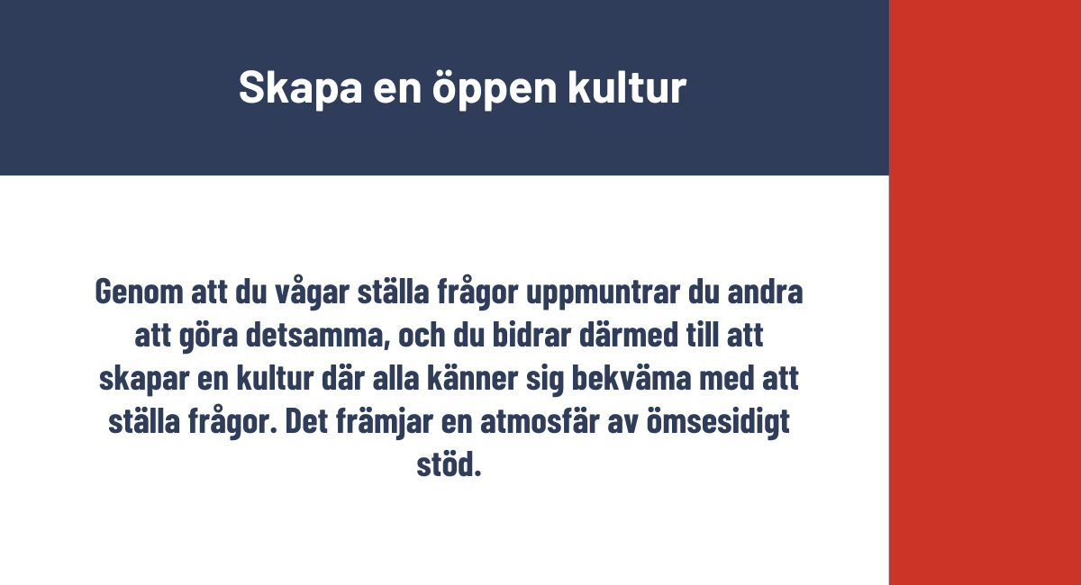 Skapa en öppen kultur